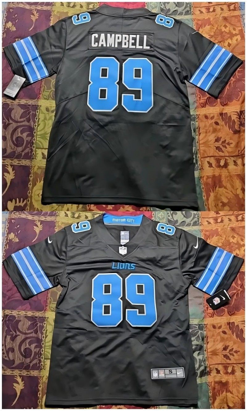 Men's Nike Detroit Lions #89 Dan Campbell Black Limited Jersey