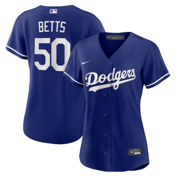 Big Size Women's Los Angeles Dodgers #50 Mookie Betts Nike Royal Alternate Replica Baseball Jersey