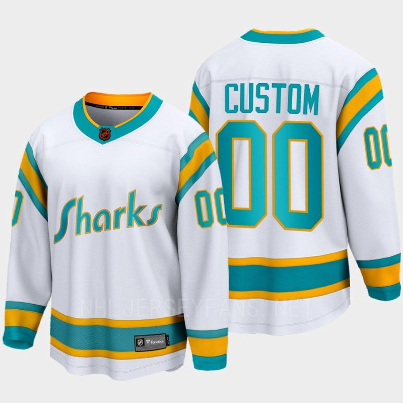 Men's San Jose Sharks Custom 2022 Special Edition 2.0 Breakaway Player Retro White Jersey