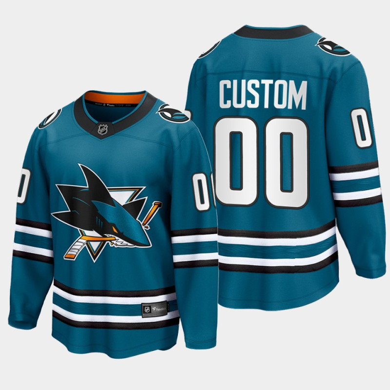 Men's San Jose Sharks Custom 2022-23 Home The Evolve Teal Jersey