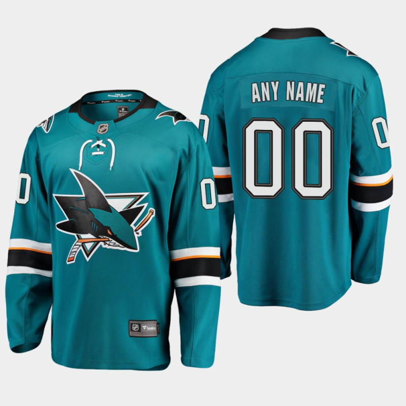 Men's San Jose Sharks Custom Premier Breakaway Player Home Jersey Teal