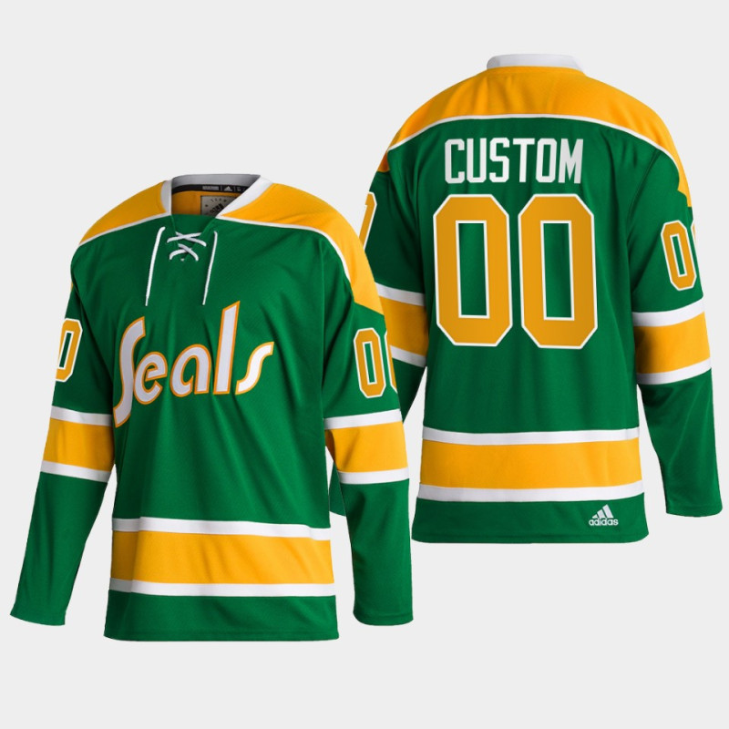 Men's San Jose Sharks adidas Custom Green Reverse Retro 2.0 Jersey 2022-23 Authentic