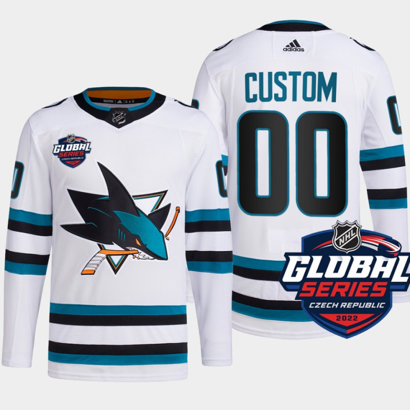 Men's San Jose Sharks adidas Custom White Primegreen 2022 Global Series Jersey