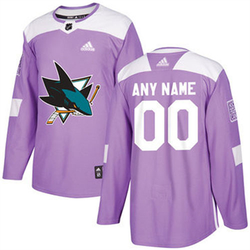 Men's San Jose Sharks adidas Custom Authentic Purple Stitched NHL Jersey