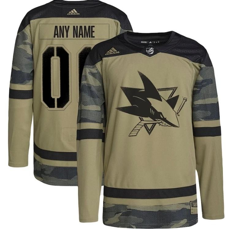 Men's San Jose Sharks adidas Custom Military Team Jersey Camo