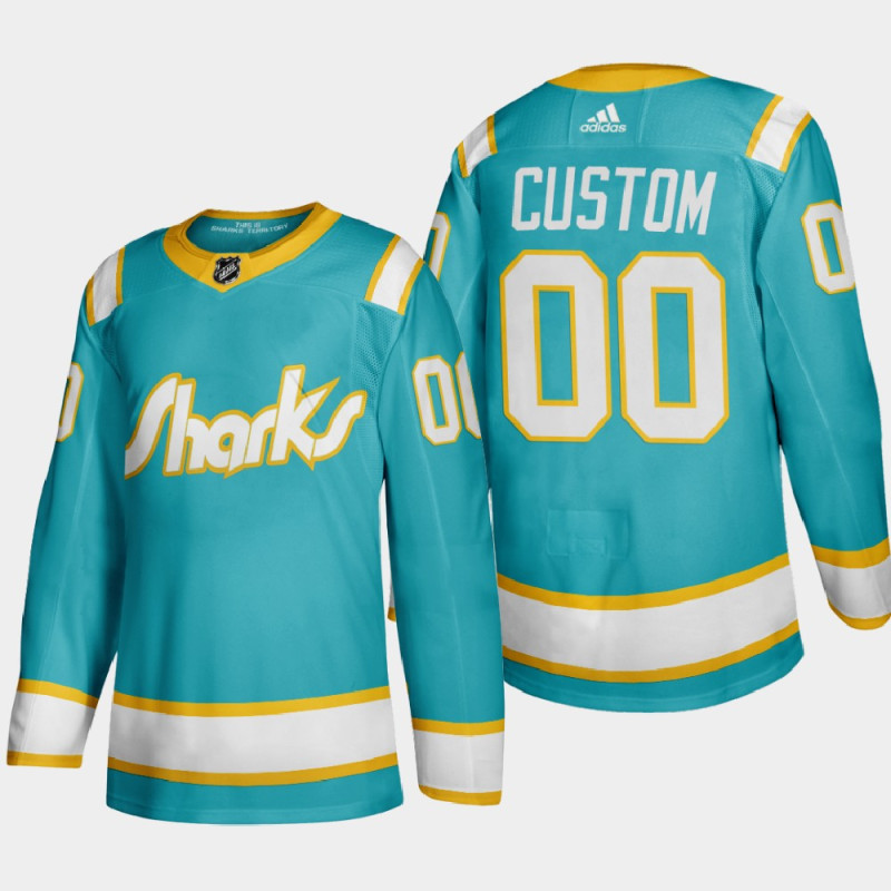 Men's San Jose Sharks adidas Custom 2020-21 California Golden Seals Throwback Authentic Teal Jersey