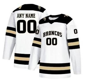 Men's WMU Western Michigan Broncos Custom White NCAA Hockey Jersey