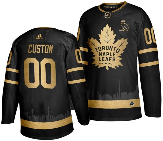 Men's adidas Toronto Maple Leafs Custom Black Golden City Edition Stitched NHL Jersey