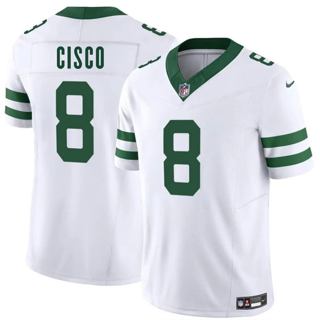 Men's New York Jets #8 Andre Cisco White 2025 F.U.S.E. Vapor Limited Stitched Jersey