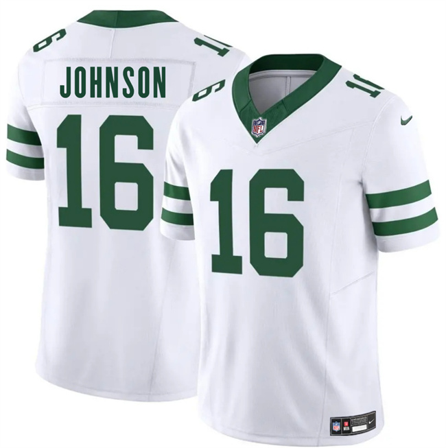 Men's New York Jets #16 Tyler Johnson White 2025 F.U.S.E. Vapor Limited Stitched Jersey