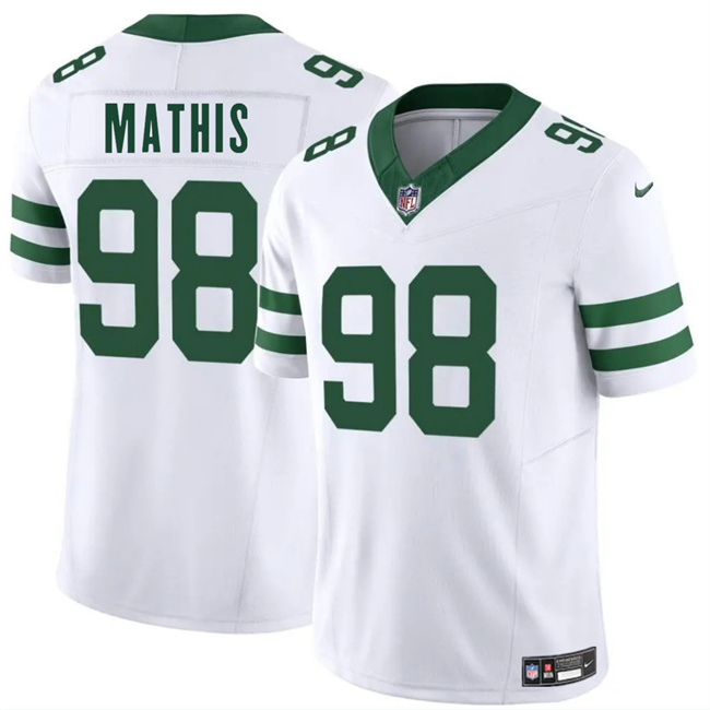 Men's New York Jets #98 Phidarian Mathis White 2025 F.U.S.E. Vapor Limited Stitched Jersey