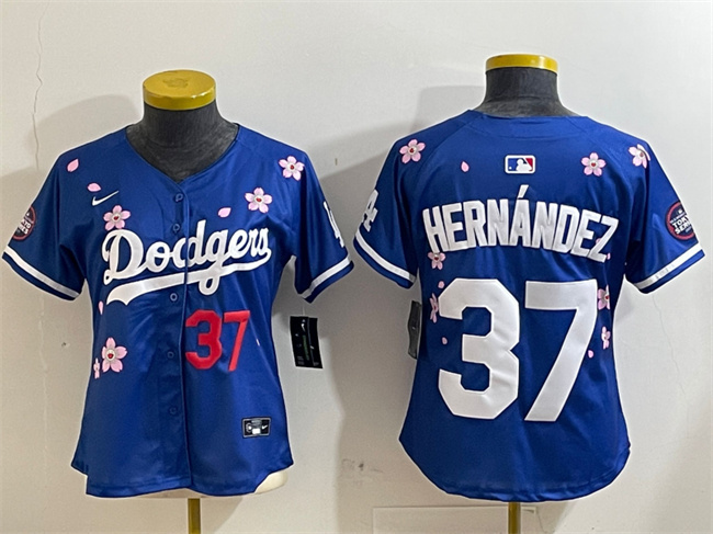 Youth Los Angeles Dodgers #37 Teoscar Hernandez Royal 2025 Tokyo Series Limited Jersey