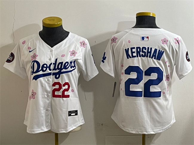 Youth Los Angeles Dodgers #22 Clayton Kershaw White 2025 Tokyo Series Limited Jersey