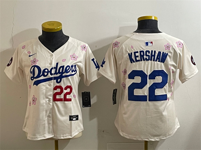 Youth Los Angeles Dodgers #22 Clayton Kershaw Cream 2025 Tokyo Series Limited Jersey