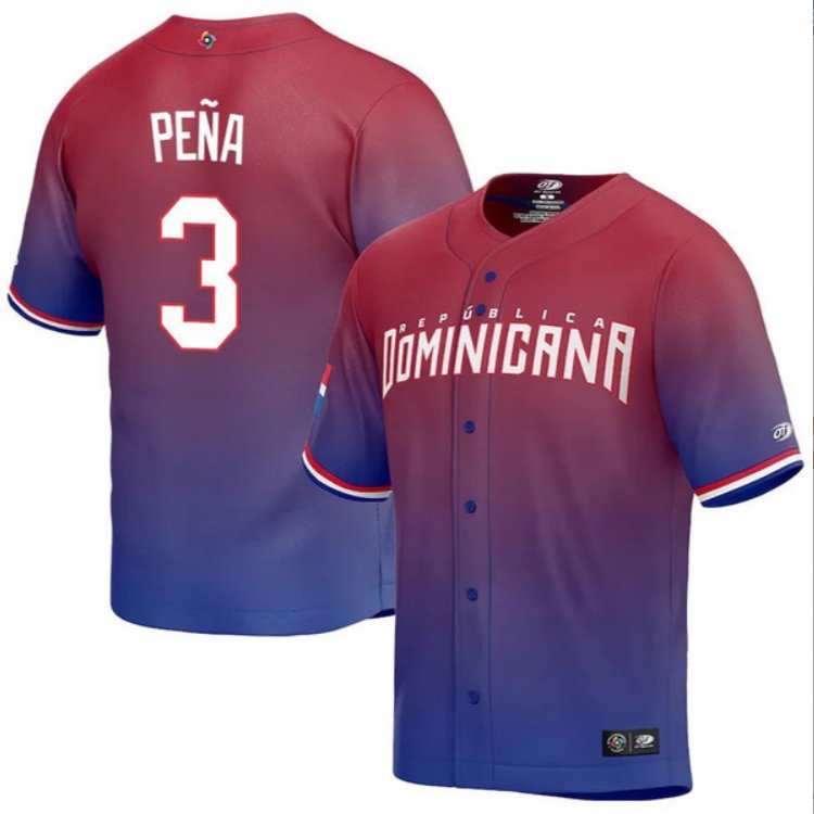 Dominican Baseball Jeremy Pena 2023 World Baseball Classic Jersey – Red