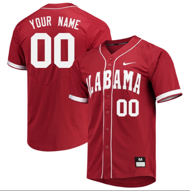 Custom Alabama Crimson Tide Baseball Crimson Vapor Untouchable Elite Jersey Stitched