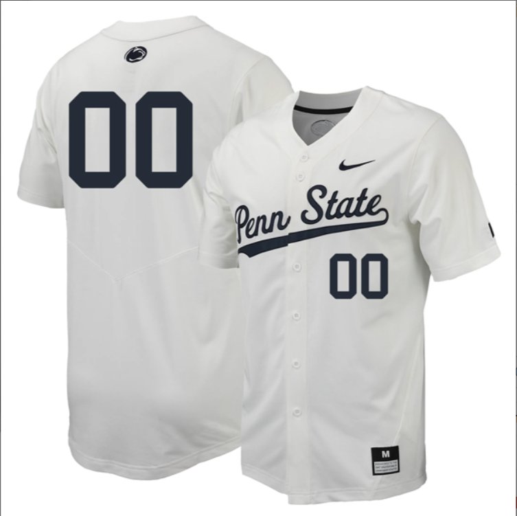 Custom Penn State Nittany Lions Baseball White Jersey All Stitched
