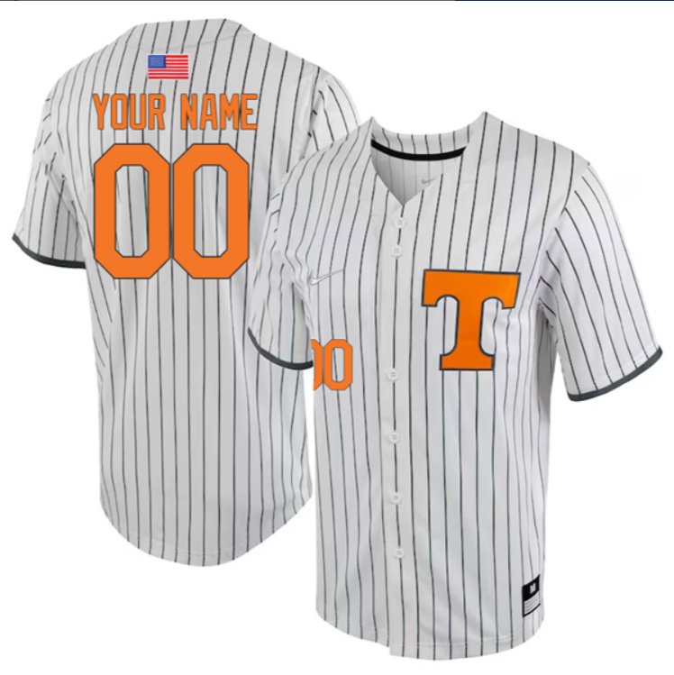 Custom Tennessee Volunteers Jersey College Baseball Stitched Pinstripe