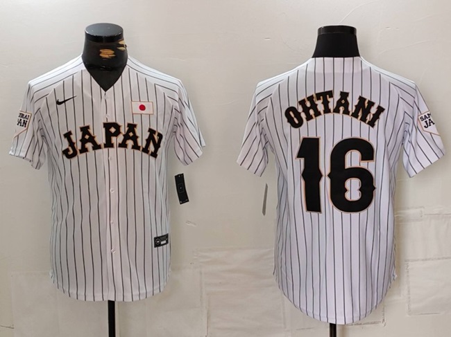 Youth Japan Baseball #16 Shohei Ohtani 2023 White World Baseball Classic Stitched Jersey
