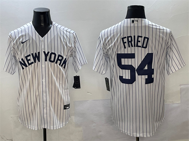 Men's New York Yankees #54 Max Fried White Cool Base Stitched Baseball Jerseys