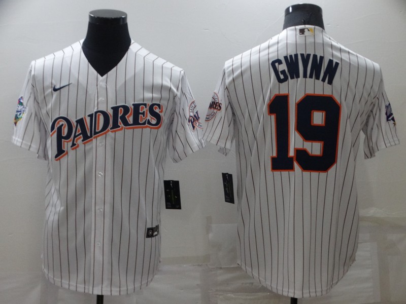 Women's San Diego Padres #19 Tony Gwynn White With Patch Cool Base Stitched Baseball Jersey