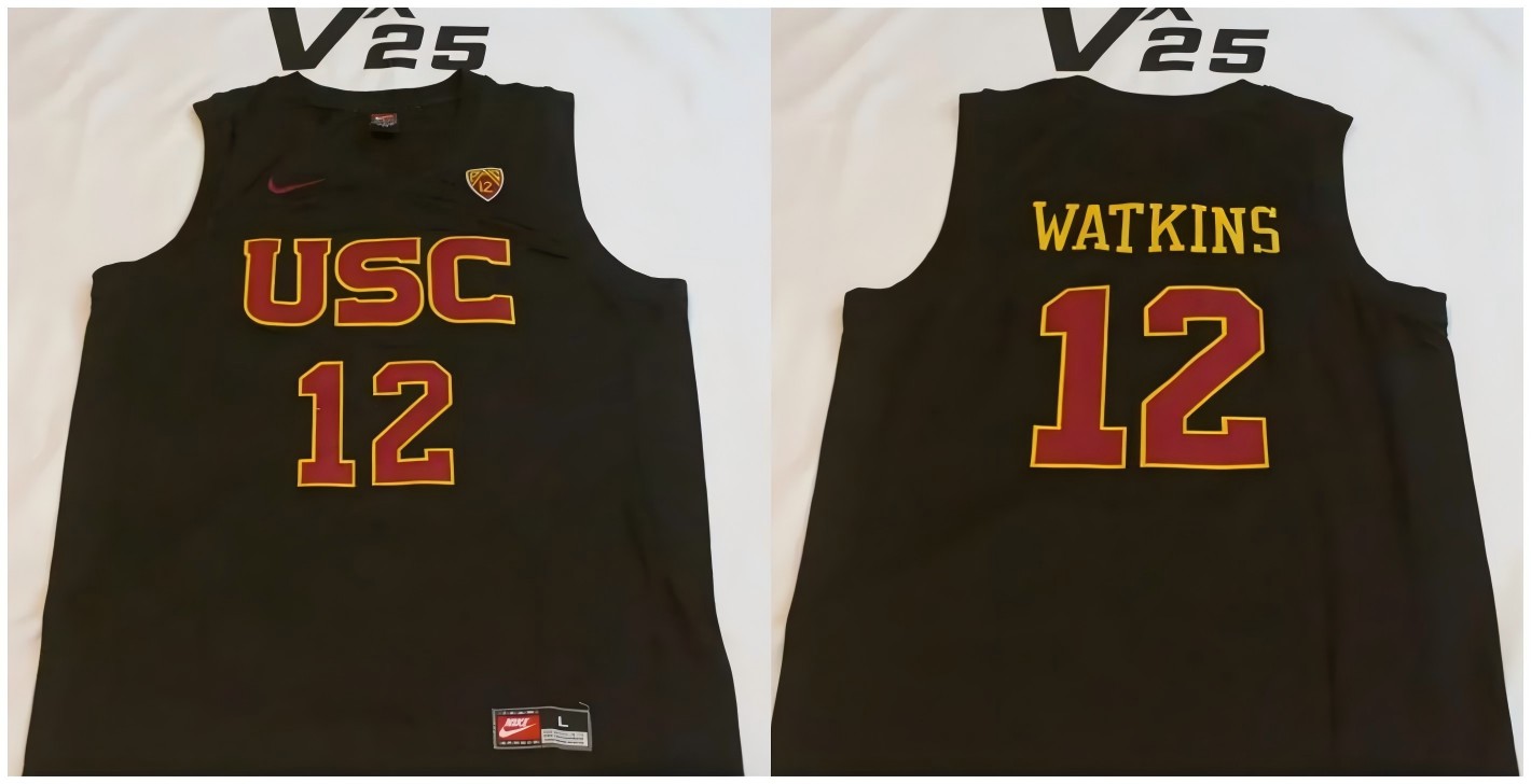 USC Trojans #12 Juju Watkins Jersey Black College NCAA Basketball Stitched