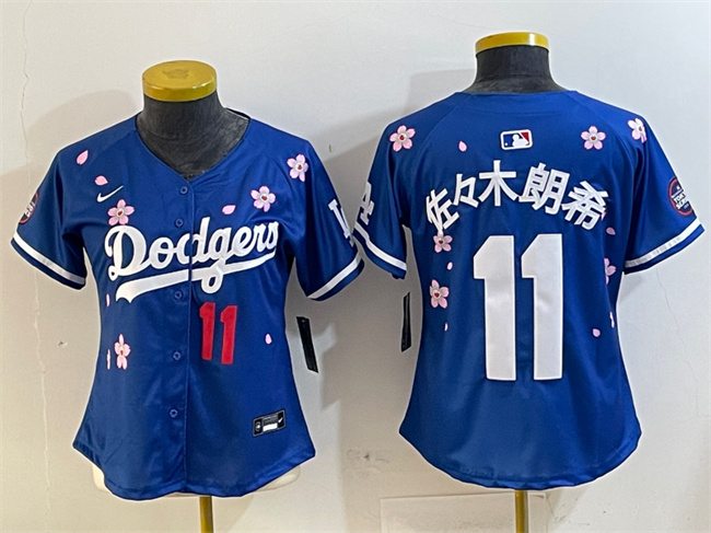 Youth Los Angeles Dodgers #11 佐々木朗希 Royal 2025 Tokyo Series Limited Stitched Baseball Jersey