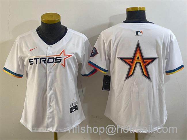 Women's Houston Astros Team Big Logo White 2025 City Connect Limited Stitched Baseball Jersey