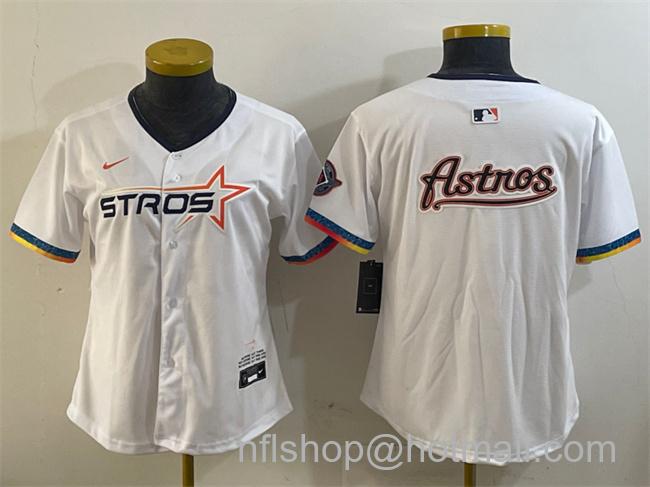 Women's Houston Astros Team Big Logo White 2025 City Connect Limited Stitched MLB Jersey