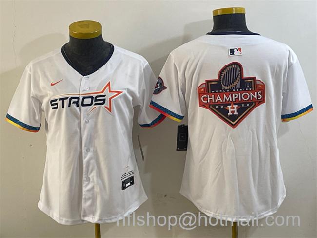 Women's Houston Astros Team Big Logo White 2025 City Connect Limited Stitched MLB Jerseys