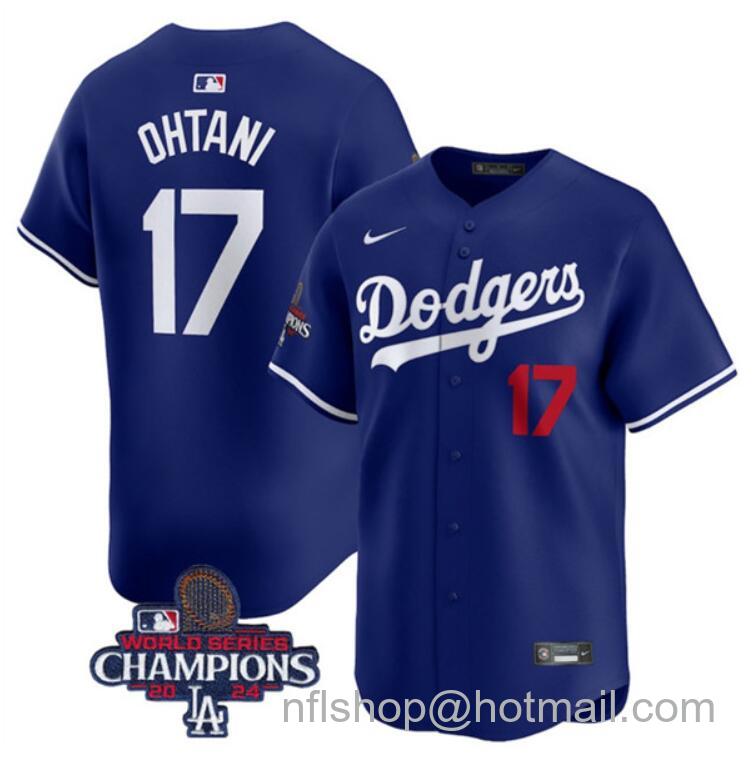 Women's Los Angeles Dodgers #17 Shohei Ohtani Royal 2024 World Series Champions Alternate Limited Stitched Baseball Jersey