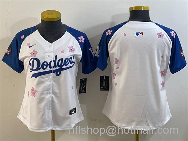 Youth Los Angeles Dodgers Blank White Royal 2025 Tokyo Series Limited Stitched Baseball Jersey