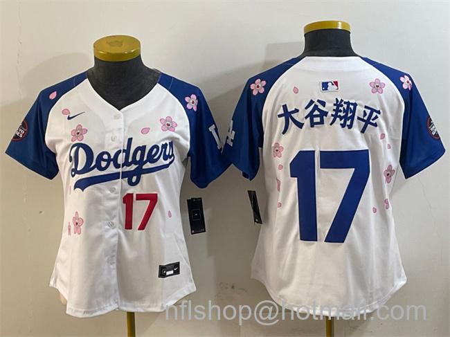 Youth Los Angeles Dodgers #17 大谷翔平 White Royal 2025 Tokyo Series Limited Stitched Baseball Jersey