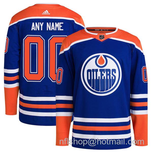 Men's Edmonton Oilers Custom Royal Adidas Stitched Jersey