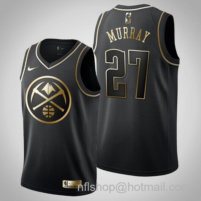 Men's Denver Nuggets #27 Jamal Murray Black Golden Edition Stitched Basketball Jersey
