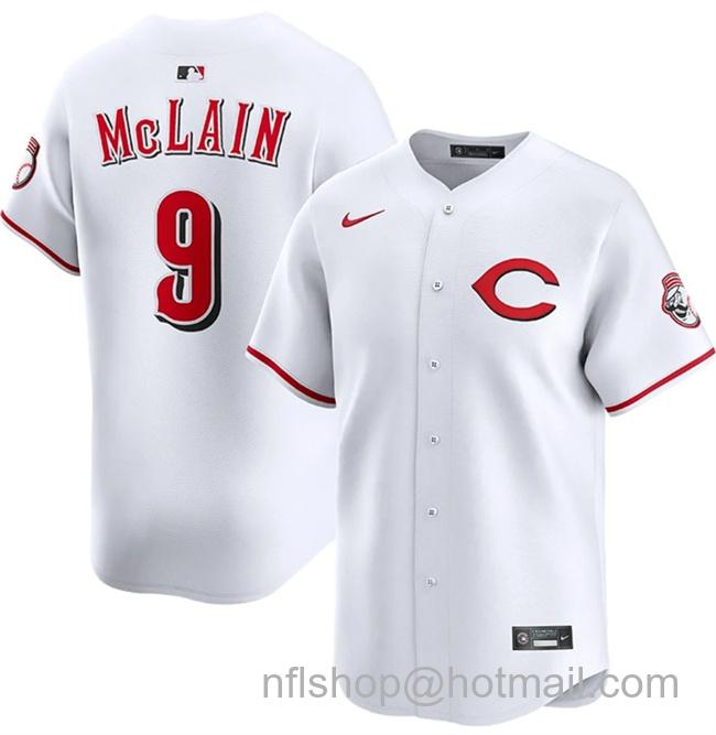 Men's Cincinnati Reds #9 Matt McLain White 2025 Home Limited Stitched Baseball Jersey