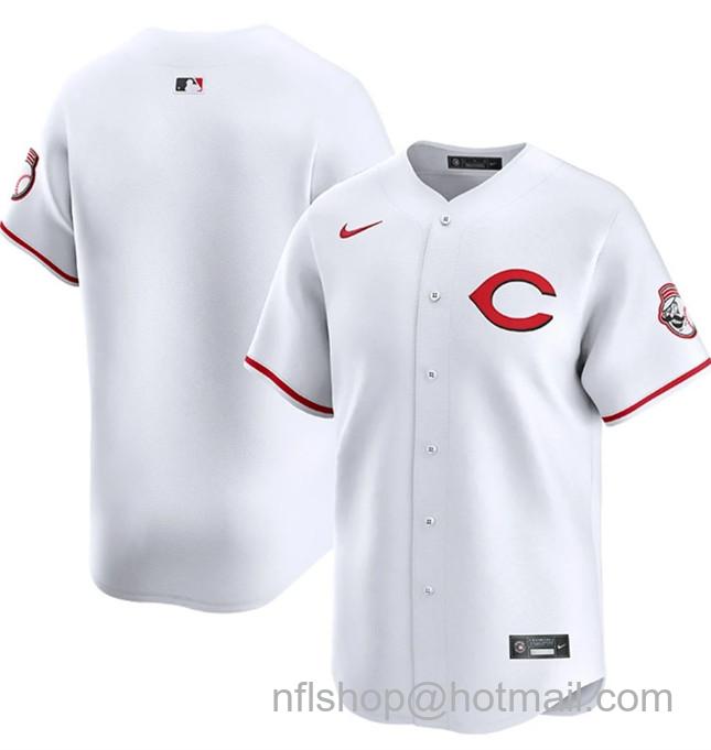 Men's Cincinnati Reds Blank White 2025 Home Limited Stitched Baseball Jersey