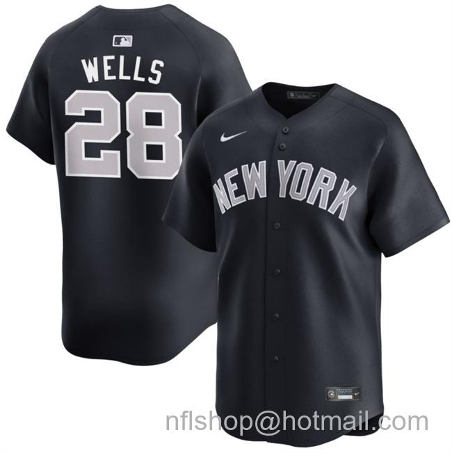 Men's New York Yankees #28 Austin Wells Navy 2025 Alternate Limited Stitched Baseball Jersey