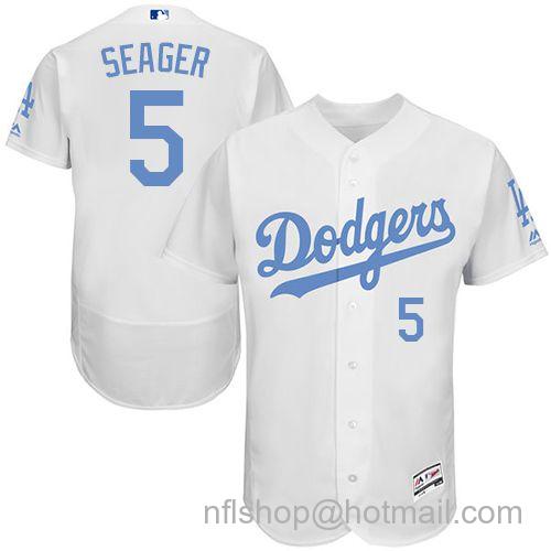 Men's Los Angeles Dodgers Customized White 2016 Father's Day Flex Base Stitched Jersey