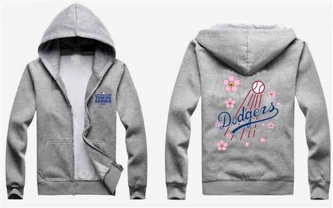 Men's Los Angeles Dodgers Gray 2025 Tokyo Series Full-Zip Hoodies