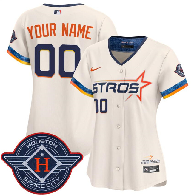 Women's Houston Astros Active Player Custom Cream 2025 City Connect Limited Stitched Baseball Jersey