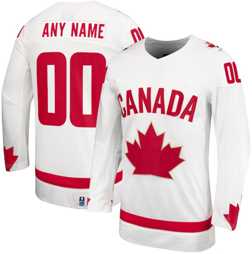 Custom White Hockey Canada Alternate Replica Jersey