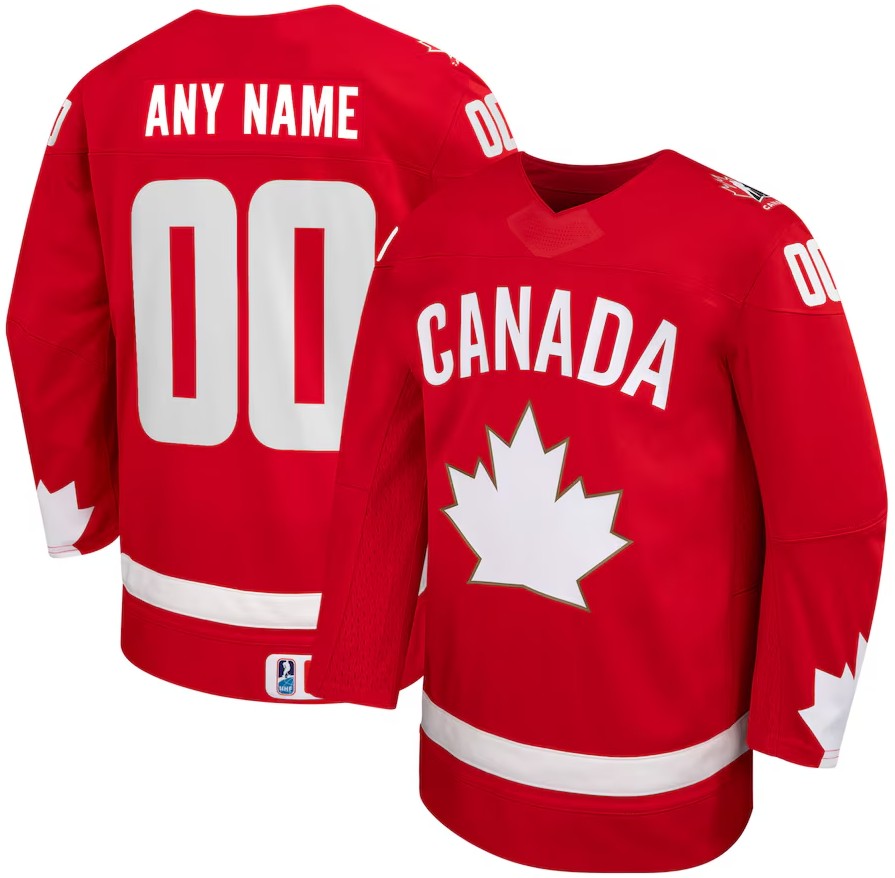 Custom Red Hockey Canada Alternate Replica Jersey