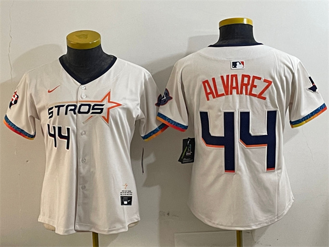 Youth Houston Astros #44 Yordan Alvarez Cream 2025 City Connect With Texas Patch Limited Stitched Baseball Jersey