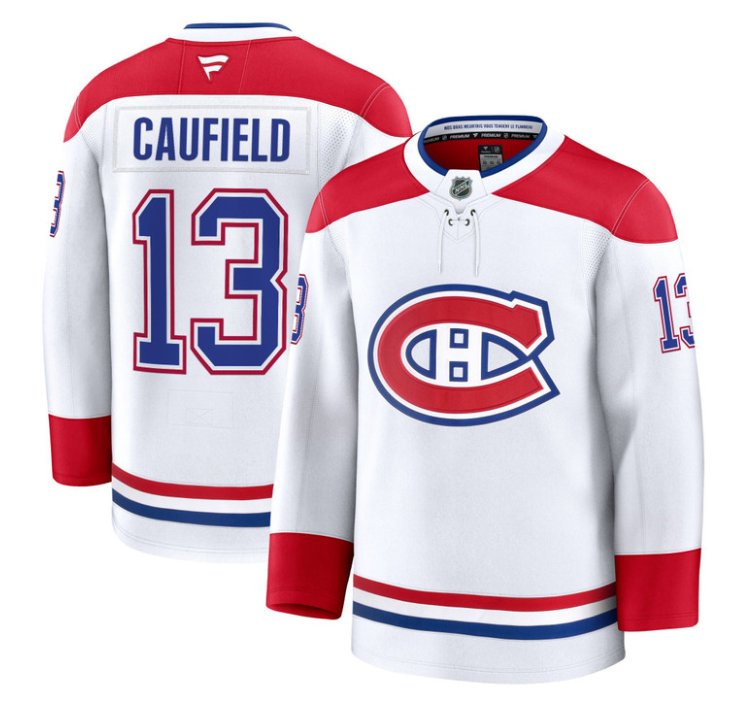 Men's Cole Caufield Jersey #13 Montreal Canadiens Timeless Premium Stitched 2025 Away