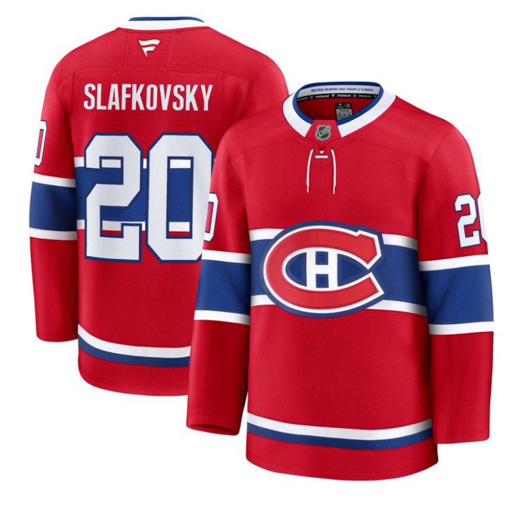 Men's Juraj Slafkovsky Jersey #20 Montreal Canadiens Timeless Premium Stitched 2025 Home