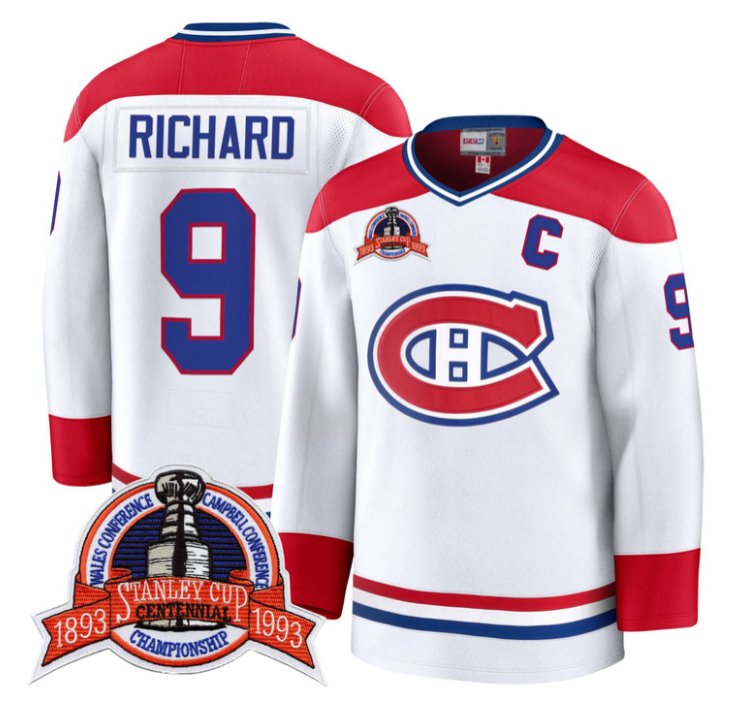 Men's Maurice Richard Jersey #9 Montreal Canadiens Timeless Premium Stitched 1993 Final
