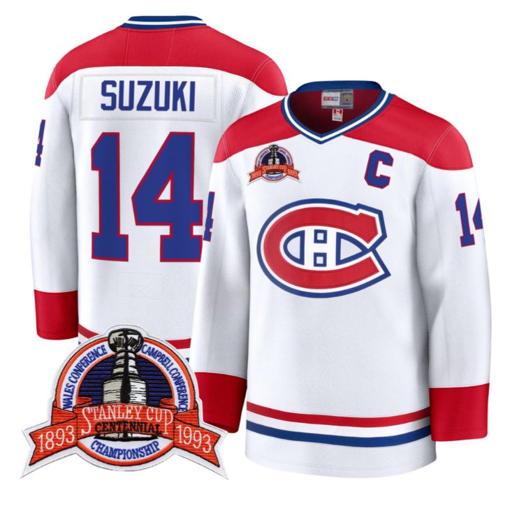 Men's Nick Suzuki Jersey #14 Montreal Canadiens Timeless Premium Stitched 1993 Final