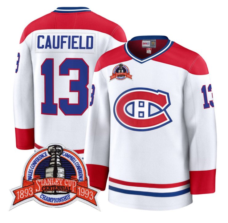 Men's Cole Caufield Jersey #13 Montreal Canadiens Timeless Premium Stitched 1993 Final