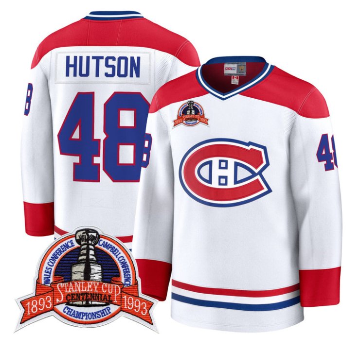 Men's Lane Hutson Jersey #48 Montreal Canadiens Timeless Premium Stitched 1993 Final